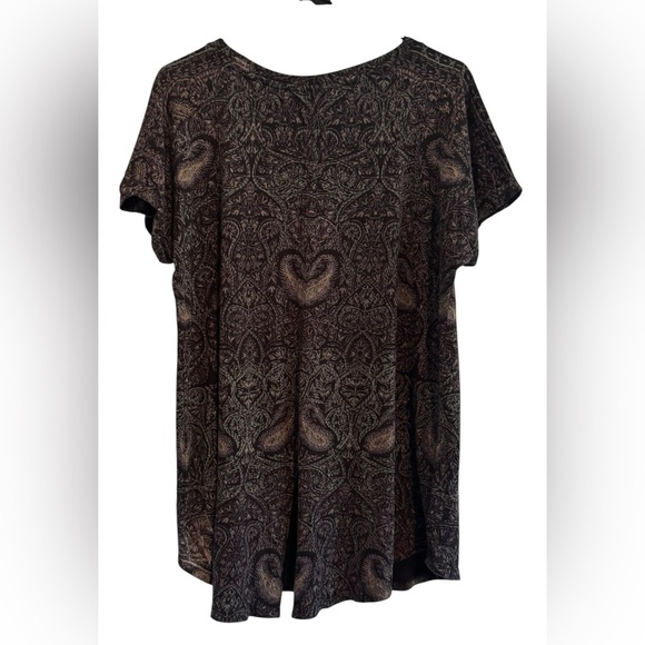 Lucky Brand Multicolor Split Back Elegant Paisley Print Women's Top Size 1X - Picture 5 of 12